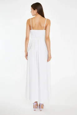 Glamorous Day Dresses|Maxi Dresses|White Shirred Bodice Maxi-Dress -