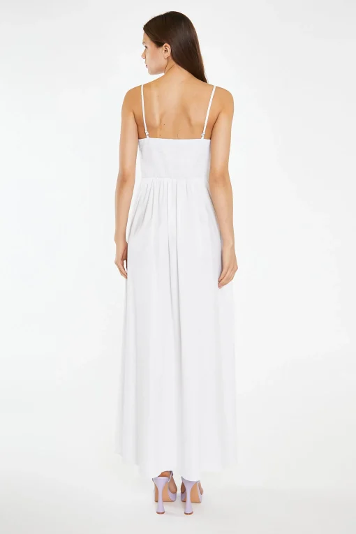 Glamorous Day Dresses|Maxi Dresses|White Shirred Bodice Maxi-Dress -