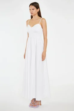 Glamorous Day Dresses|Maxi Dresses|White Shirred Bodice Maxi-Dress -
