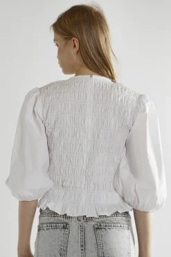 Glamorous Blouses & Shirts|White Shirred Top -