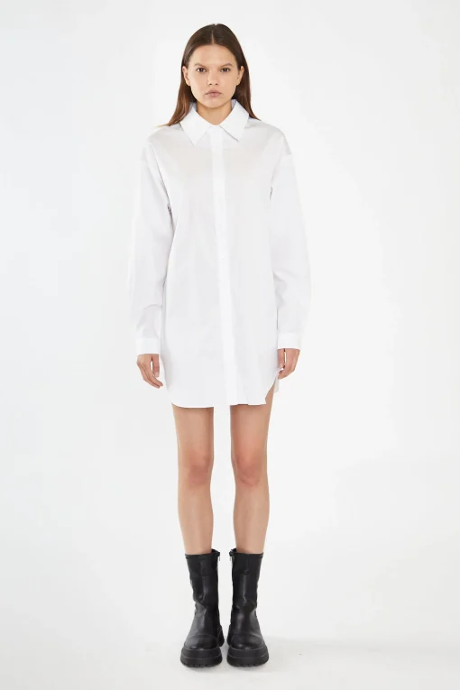 Glamorous Workwear|Day Dresses|White Shirt Mini-Dress -