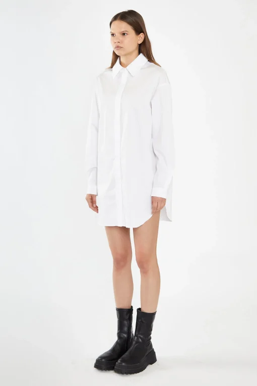 Glamorous Workwear|Day Dresses|White Shirt Mini-Dress -