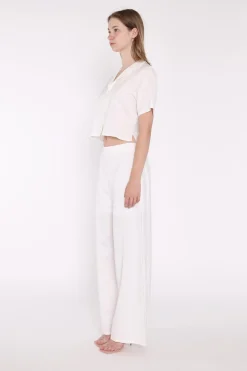 Glamorous Blouses & Shirts|White Short-Sleeve Cropped-Shirt -