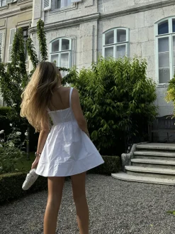 Glamorous Dresses|Day Dresses|White Skater Mini-Dress -