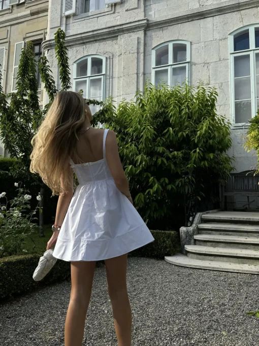Glamorous Dresses|Day Dresses|White Skater Mini-Dress -