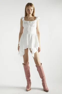 Glamorous Day Dresses|Mini Dresses|White Skater Mini-Dress -