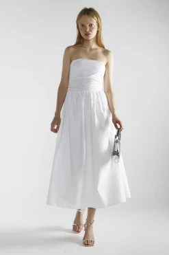 Glamorous Midi & Midaxi Dresses|Midi & Midaxi Dresses|White Smocked Midi-Dresses -