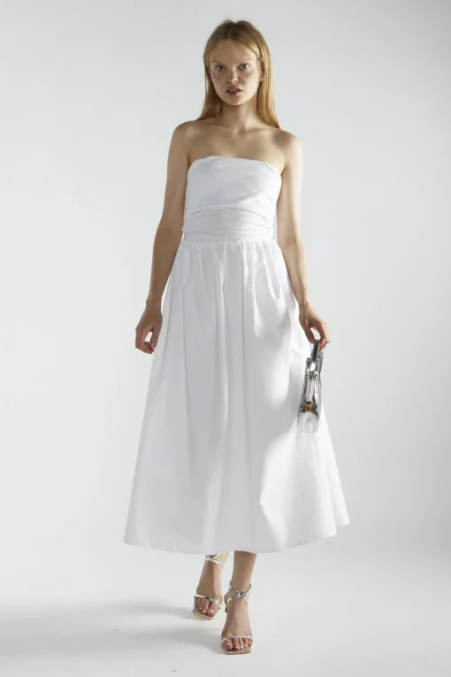 Glamorous Midi & Midaxi Dresses|Midi & Midaxi Dresses|White Smocked Midi-Dresses -