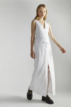 Glamorous Maxi Skirts|White Split Maxi-Skirt -