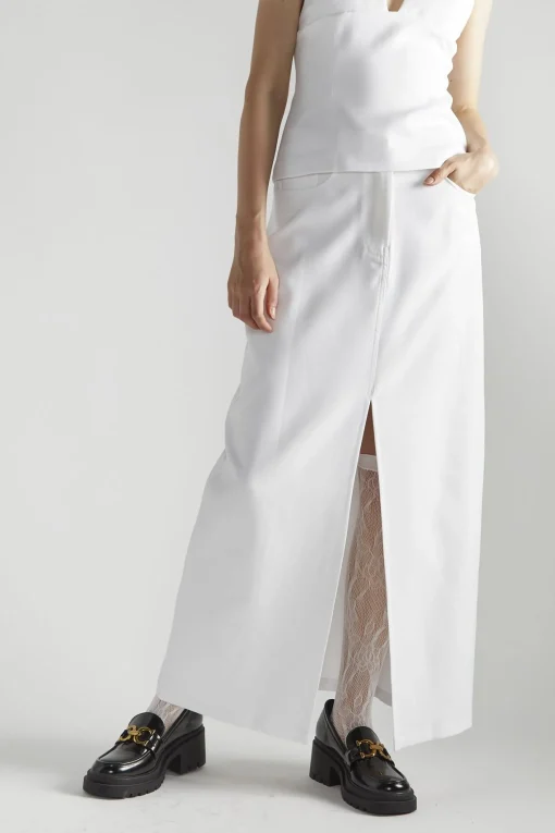 Glamorous Maxi Skirts|White Split Maxi-Skirt -