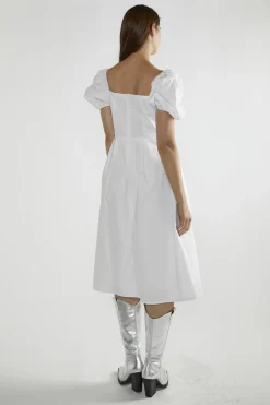 Glamorous Day Dresses|Midi & Midaxi Dresses|White Square-Neck Midi-Dress -