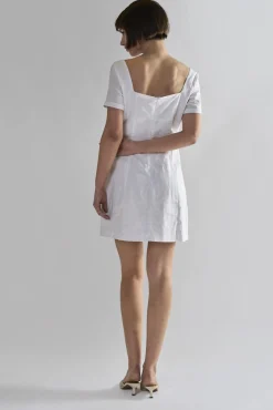 Glamorous Day Dresses|Mini Dresses|White Square-Neck-Mini-Dresses -