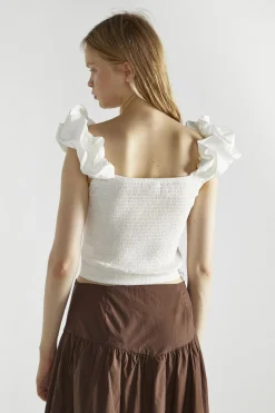 Glamorous Tops & T-shirts|White Square-Neck-Tops -