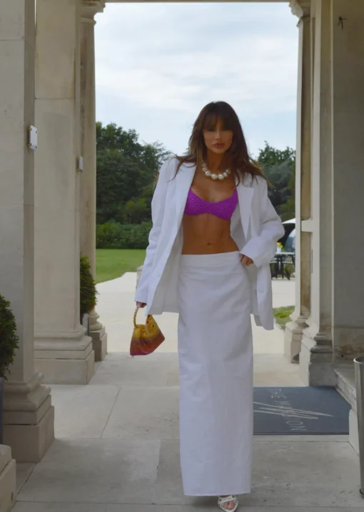 Glamorous Chic Escapes|Glamorous Studio|White Straight-Fit Maxi-Skirt -
