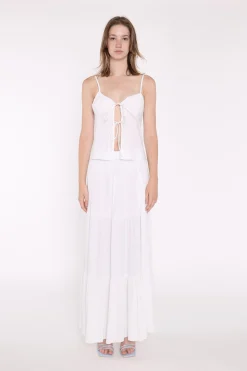 Glamorous Blouses & Shirts|White Tie-Front Top -