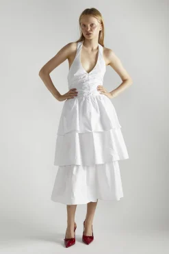 Glamorous Midi & Midaxi Dresses|Midi & Midaxi Dresses|White Tiered Midaxi-Dress -