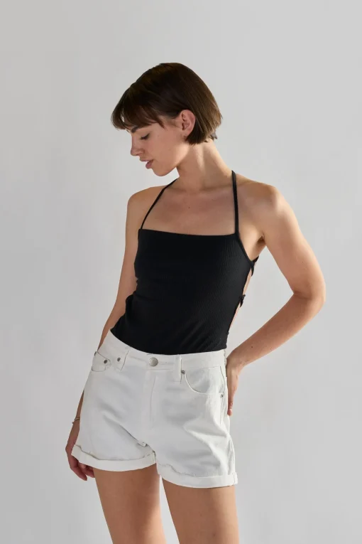 Glamorous Denim Shorts|White Turn-Up Denim-Shorts -