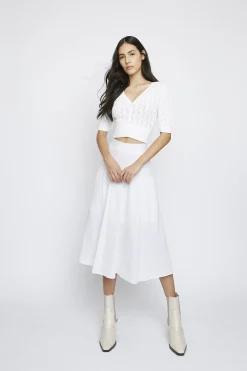 Glamorous Cardigans|White V-Neck Crop-Cardigan -