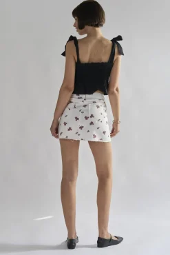 Glamorous Denim Skirts|Mini Skirts|White-Ditsy-Denim Mini-Skirts -