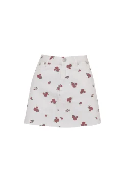 Glamorous Denim Skirts|Mini Skirts|White-Ditsy-Denim Mini-Skirts -
