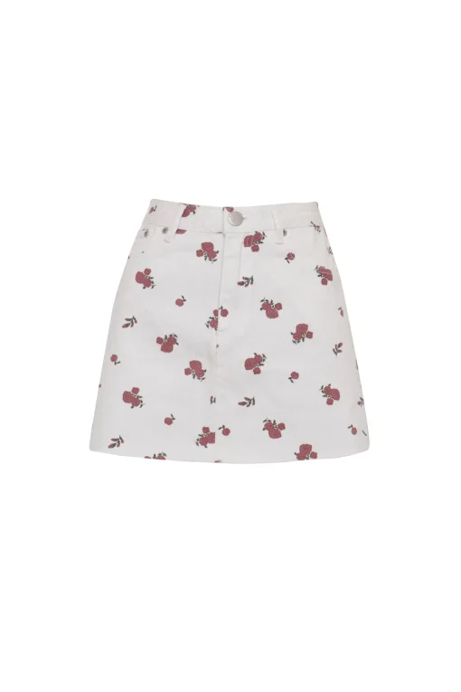 Glamorous Denim Skirts|Mini Skirts|White-Ditsy-Denim Mini-Skirts -