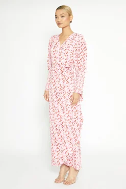 Glamorous Best Dressed Guest|Day Dresses|White-Red-Pink-Floral Wrap Maxi Dress -
