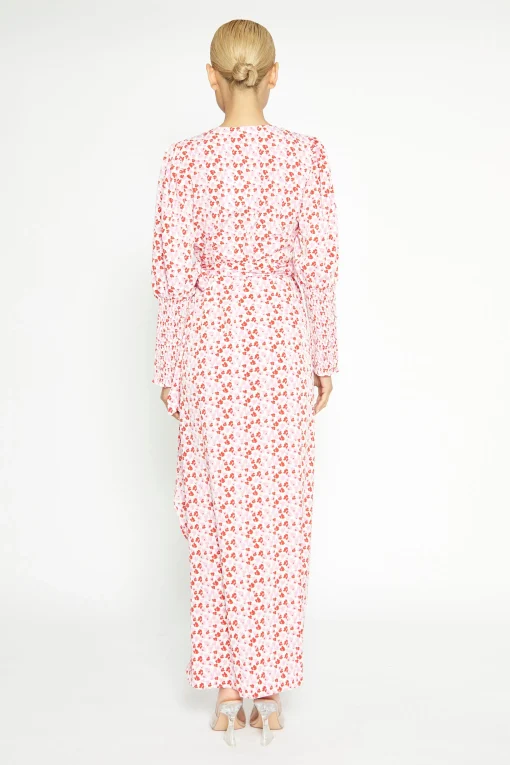 Glamorous Best Dressed Guest|Day Dresses|White-Red-Pink-Floral Wrap Maxi Dress -