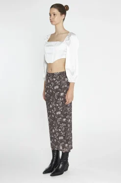 Glamorous Crops, Corsets & Bodysuits|Blouses & Shirts|White-Satin Corset Crop-Top -