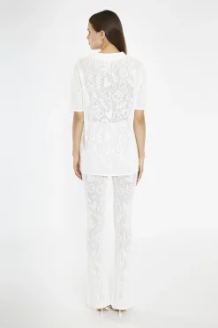 Glamorous Chic Escapes|Co-ords|White-Textured Knit-Top -