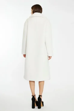 Glamorous Faux Fur & Leather|Longline Coats|Winter White Longline Faux Fur Coat -