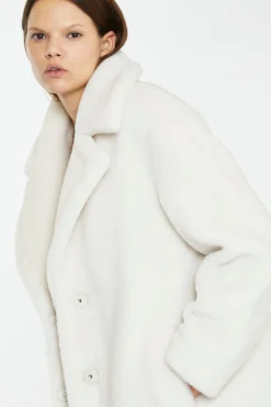 Glamorous Faux Fur & Leather|Longline Coats|Winter White Longline Faux Fur Coat -