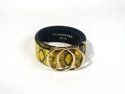 Glamorous Belts|Yellow-Snake Belt -